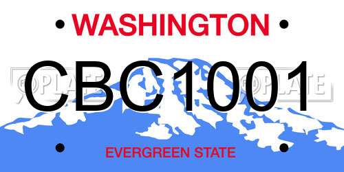 CBC1001 Washington License Plate