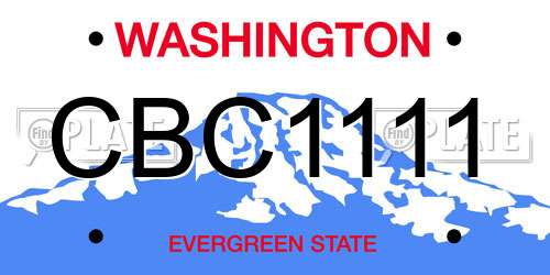CBC1111 Washington License Plate