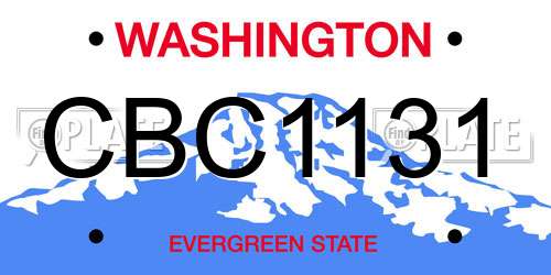 CBC1131 Washington License Plate
