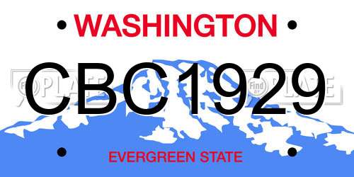 CBC1929 Washington License Plate