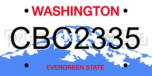 CBC2335 Washington License Plate