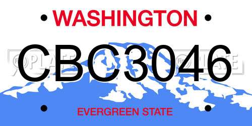 CBC3046 Washington License Plate