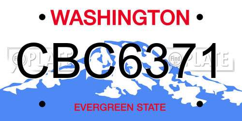 CBC6371 Washington License Plate