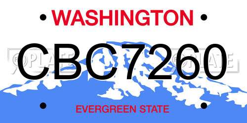 CBC7260 Washington License Plate