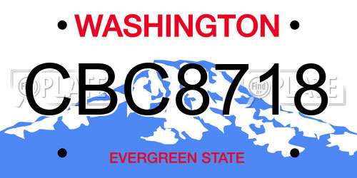CBC8718 Washington License Plate