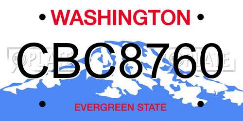 CBC8760 Washington License Plate