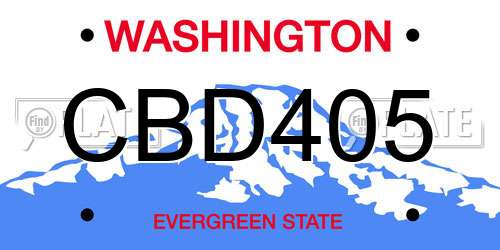 CBD405 Washington License Plate