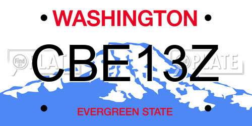 CBE13Z Washington License Plate