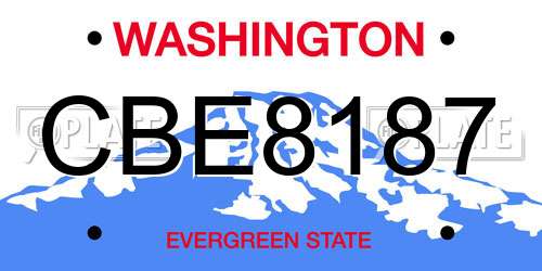 CBE8187 Washington License Plate