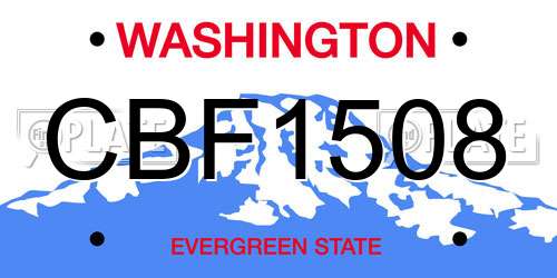CBF1508 Washington License Plate