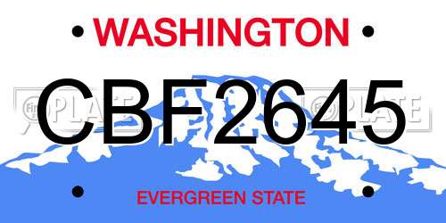 CBF2645 Washington License Plate