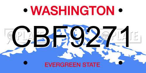 CBF9271 Washington License Plate