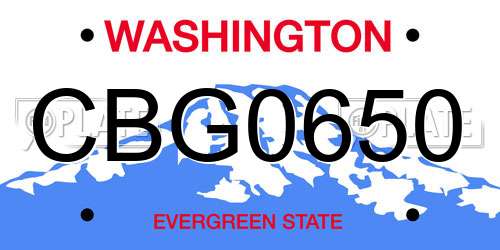 CBG0650 Washington License Plate