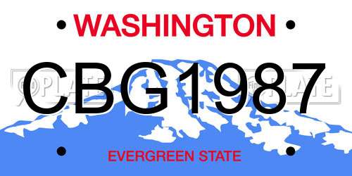 CBG1987 Washington License Plate
