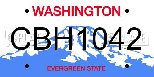 CBH1042 Washington License Plate