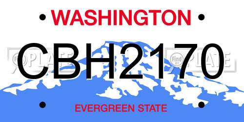 CBH2170 Washington License Plate