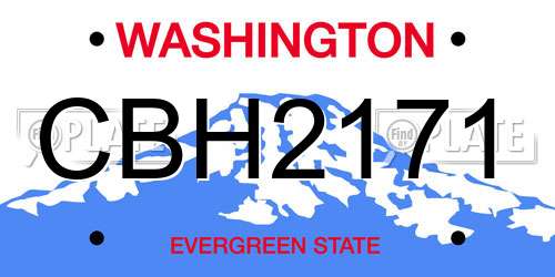 CBH2171 Washington License Plate