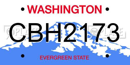 CBH2173 Washington License Plate