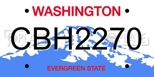 CBH2270 Washington License Plate