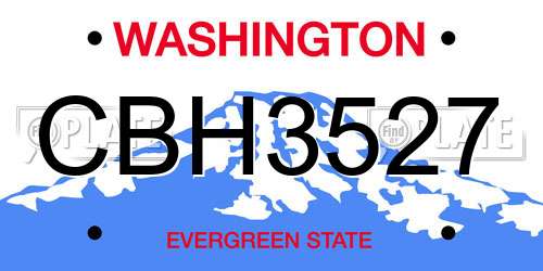 CBH3527 Washington License Plate