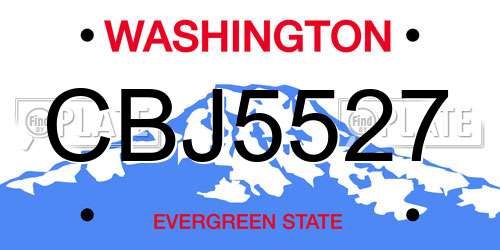 CBJ5527 Washington License Plate