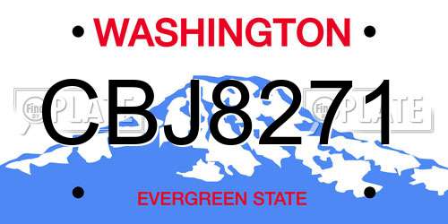 CBJ8271 Washington License Plate