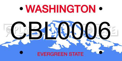 CBL0006 Washington License Plate