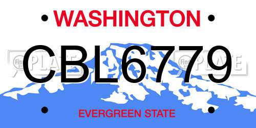 CBL6779 Washington License Plate