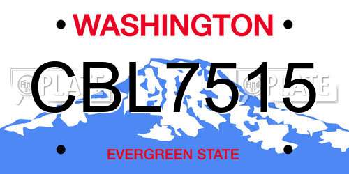 CBL7515 Washington License Plate