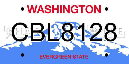 CBL8128 Washington License Plate