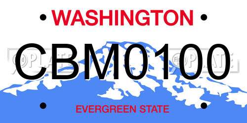 CBM0100 Washington License Plate