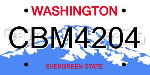 CBM4204 Washington License Plate