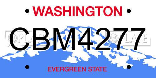 CBM4277 Washington License Plate