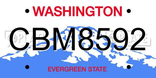CBM8592 Washington License Plate