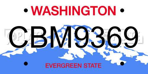 CBM9369 Washington License Plate