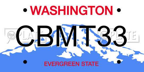 CBMT33 Washington License Plate