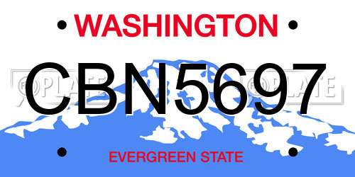 CBN5697 Washington License Plate