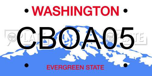 CBOA05 Washington License Plate