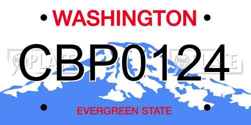 CBP0124 Washington License Plate