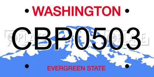 CBP0503 Washington License Plate