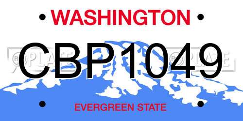 CBP1049 Washington License Plate
