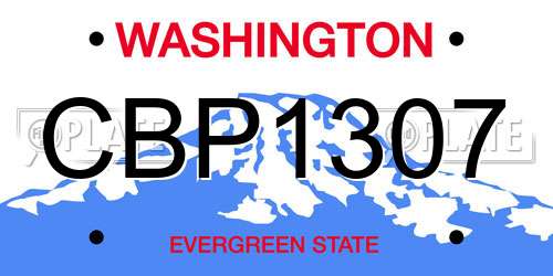 CBP1307 Washington License Plate