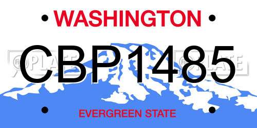 CBP1485 Washington License Plate