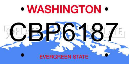 CBP6187 Washington License Plate