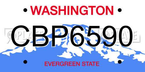 CBP6590 Washington License Plate