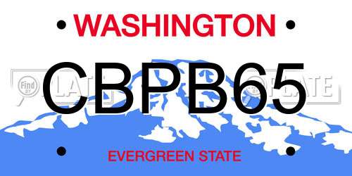 CBPB65 Washington License Plate