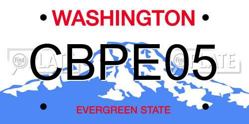 CBPE05 Washington License Plate