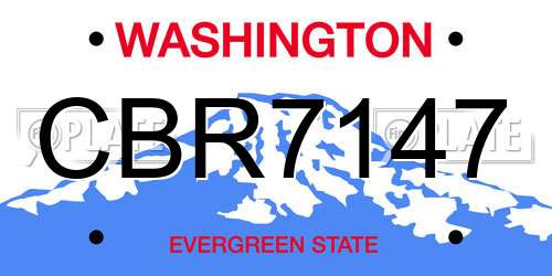 CBR7147 Washington License Plate
