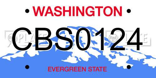 CBS0124 Washington License Plate