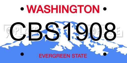 CBS1908 Washington License Plate